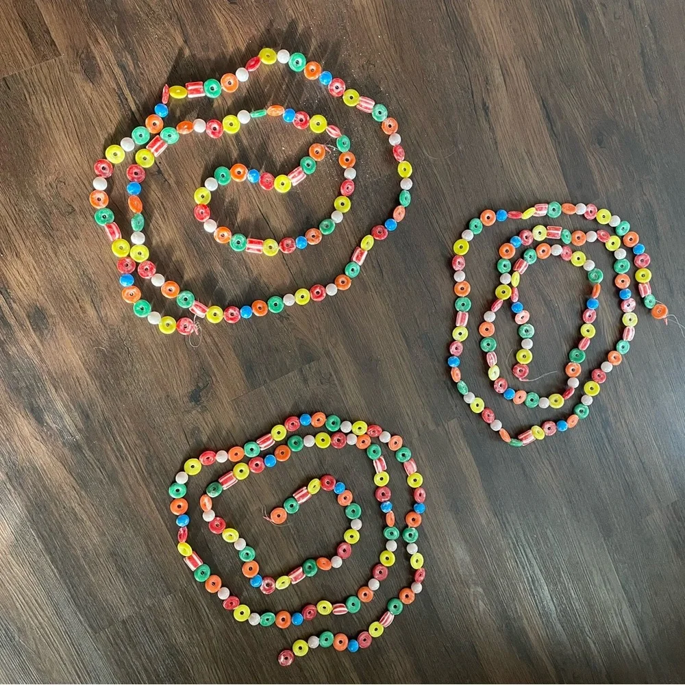 VTG Blow Mold Sugared Candy 104” Ea Garland Lifesavers Christmas Candy Set Of 3
